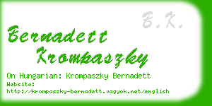 bernadett krompaszky business card